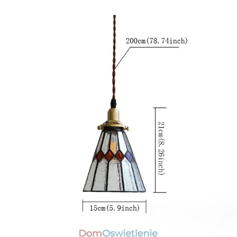 Rustykalna lampa sufitowa witrażowa lampa wisząca