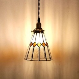 Rustykalna lampa sufitowa witrażowa lampa wisząca