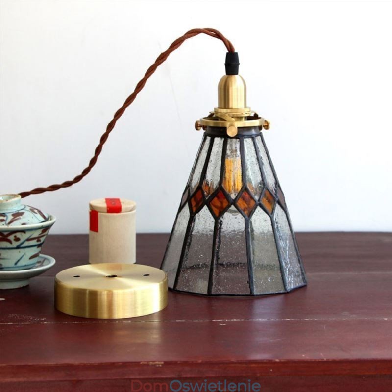 Rustykalna lampa sufitowa witrażowa lampa wisząca