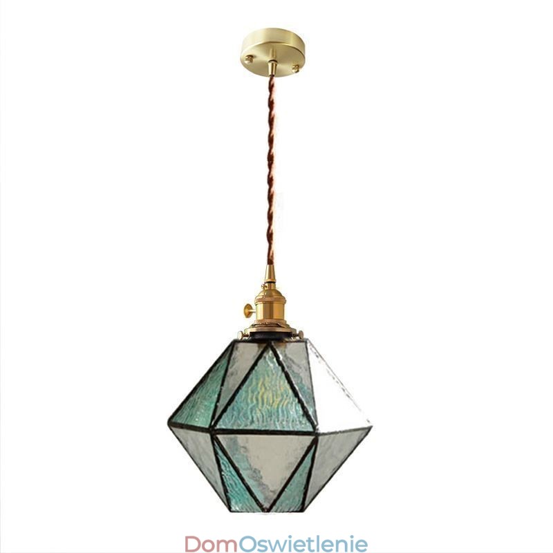 Geometryczna kolorowa szklana lampa wisząca w stylu wiejskim