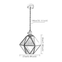 Geometryczna kolorowa szklana lampa wisząca w stylu wiejskim