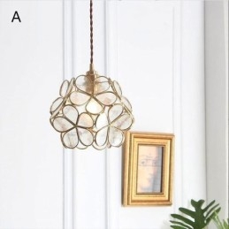 Nordic Creative Wisząca lampa Szklana lampa domowa w kształcie płatka Lampa nocna