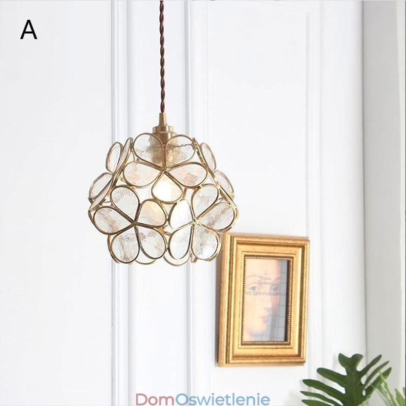 Nordic Creative Wisząca lampa Szklana lampa domowa w kształcie płatka Lampa nocna