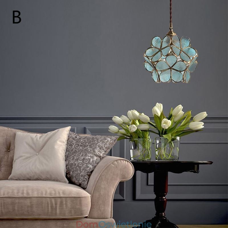 Nordic Creative Wisząca lampa Szklana lampa domowa w kształcie płatka Lampa nocna