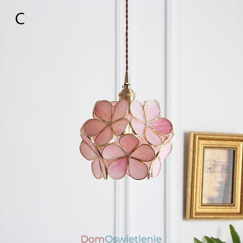 Nordic Creative Wisząca lampa Szklana lampa domowa w kształcie płatka Lampa nocna