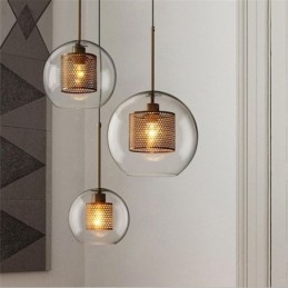 Lampa wisząca Nordic Glass Home Lighting Lampa okrągła w kształcie kuli Lampa nocna
