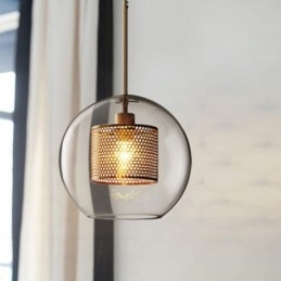 Lampa wisząca Nordic Glass Home Lighting Lampa okrągła w kształcie kuli Lampa nocna