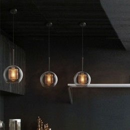 Lampa wisząca Nordic Glass Home Lighting Lampa okrągła w kształcie kuli Lampa nocna
