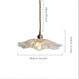 Wisząca lampa w kształcie liścia lotosu, z przezroczystego szkła, lampa domowa