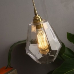 Nordic Retro Wisząca Lampa Mosiężna Szklana Lampa Domowa Lampa Kształt Wieży
