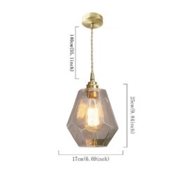 Nordic Retro Wisząca Lampa Mosiężna Szklana Lampa Domowa Lampa Kształt Wieży