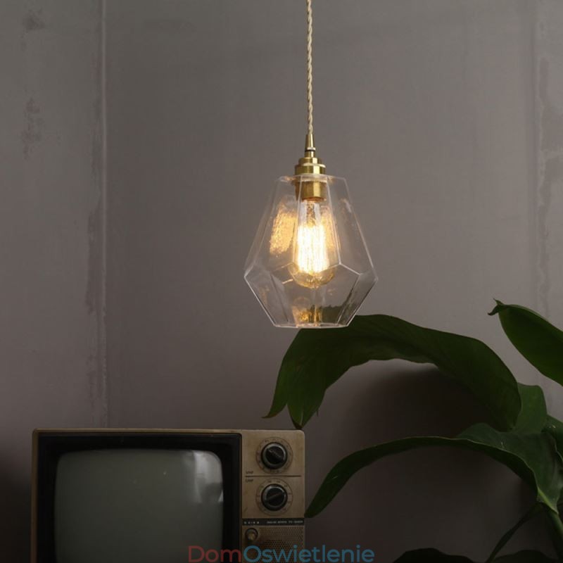 Nordic Retro Wisząca Lampa Mosiężna Szklana Lampa Domowa Lampa Kształt Wieży