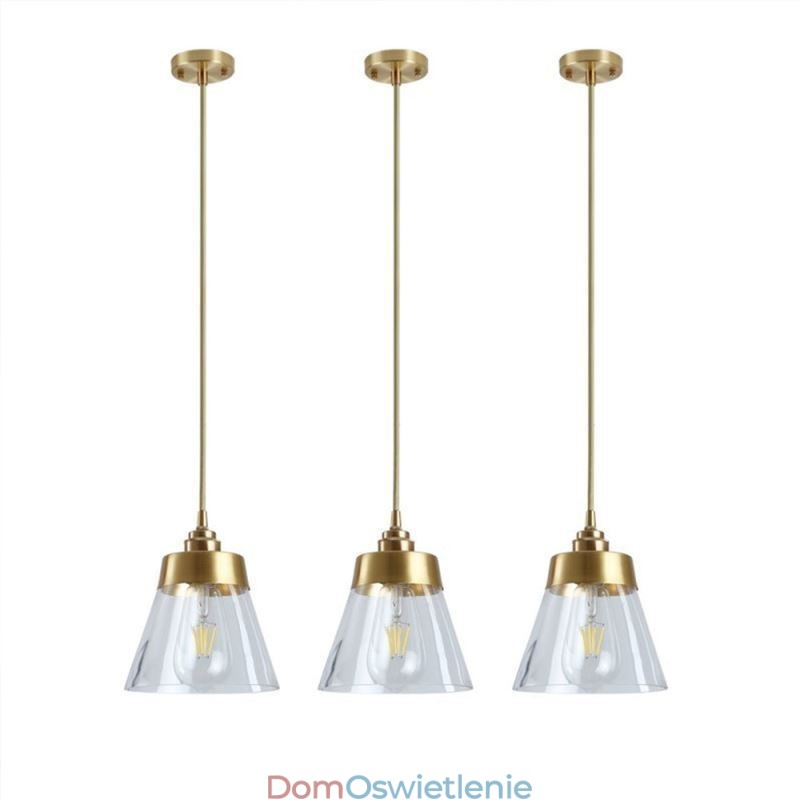 Nordic Retro Wisząca Lampa Szklany Klosz Oświetlenie Domu Mosiężny Uchwyt Lampy Światło