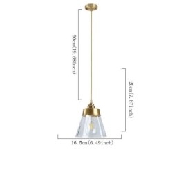 Nordic Retro Wisząca Lampa Szklany Klosz Oświetlenie Domu Mosiężny Uchwyt Lampy Światło