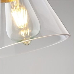 Nordic Retro Wisząca Lampa Szklany Klosz Oświetlenie Domu Mosiężny Uchwyt Lampy Światło