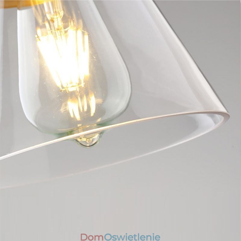 Nordic Retro Wisząca Lampa Szklany Klosz Oświetlenie Domu Mosiężny Uchwyt Lampy Światło