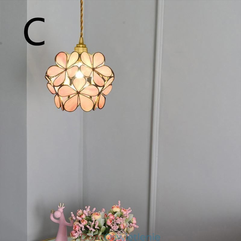 Nordic Creative Wisząca lampa Szklana lampa domowa Lampa w kształcie płatka