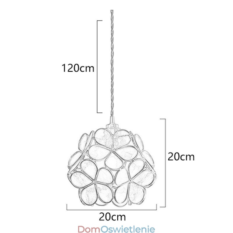 Nordic Creative Wisząca lampa Szklana lampa domowa Lampa w kształcie płatka