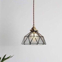 Wisząca lampa witrażowa geometryczna