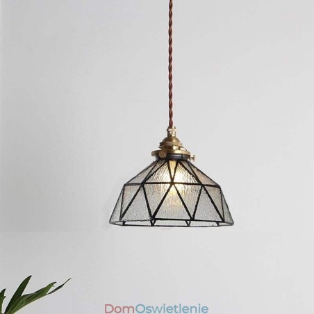 Wisząca lampa witrażowa geometryczna Wisząca lampa witrażowa geometryczna