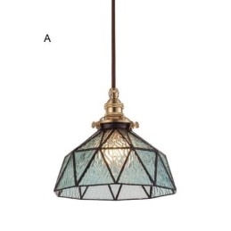 Wisząca lampa witrażowa geometryczna