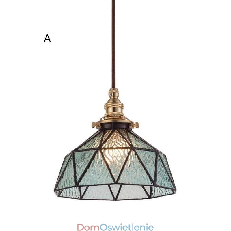 Wisząca lampa witrażowa geometryczna