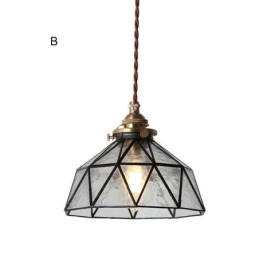 Wisząca lampa witrażowa geometryczna