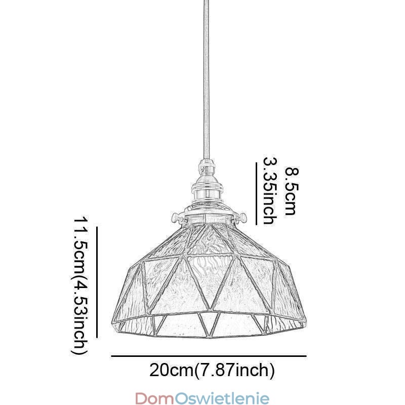 Wisząca lampa witrażowa geometryczna