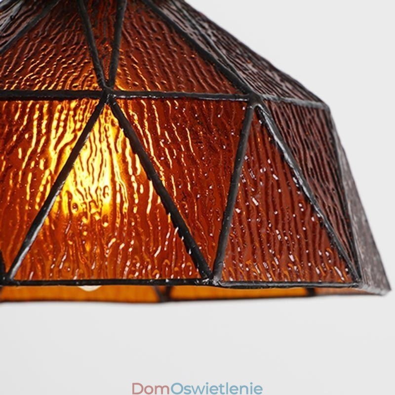 Wisząca lampa witrażowa geometryczna