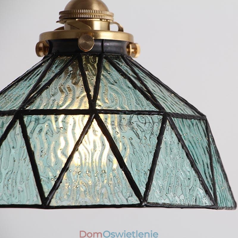 Wisząca lampa witrażowa geometryczna