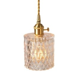 Lampa wisząca Jelly Jar Light Fixture Ribbed Glass