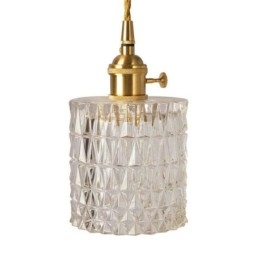 Lampa wisząca Jelly Jar Light Fixture Ribbed Glass