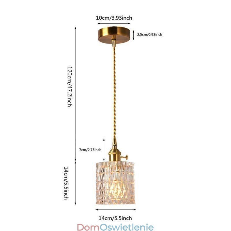 Lampa wisząca Jelly Jar Light Fixture Ribbed Glass