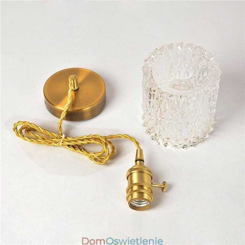 Lampa wisząca Jelly Jar Light Fixture Ribbed Glass