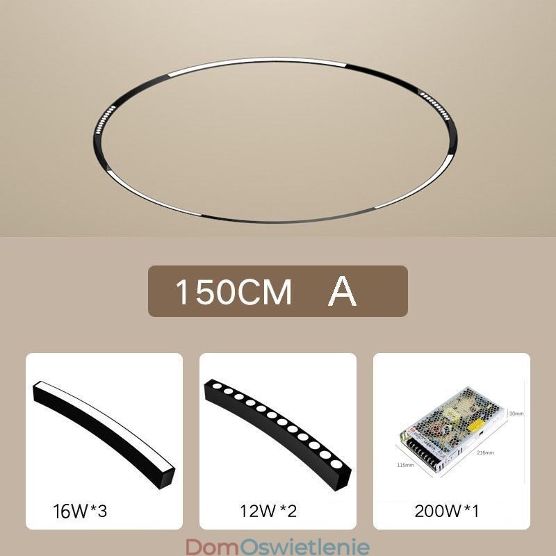 Okrągła oprawa oświetleniowa magnetyczna do szyny wpuszczanej 150 cm