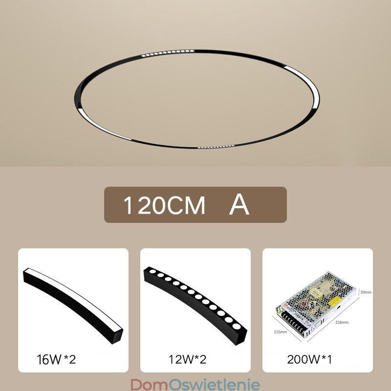 Oprawa oświetleniowa magnetyczna do szyny wpuszczanej, okrągła, 120 cm