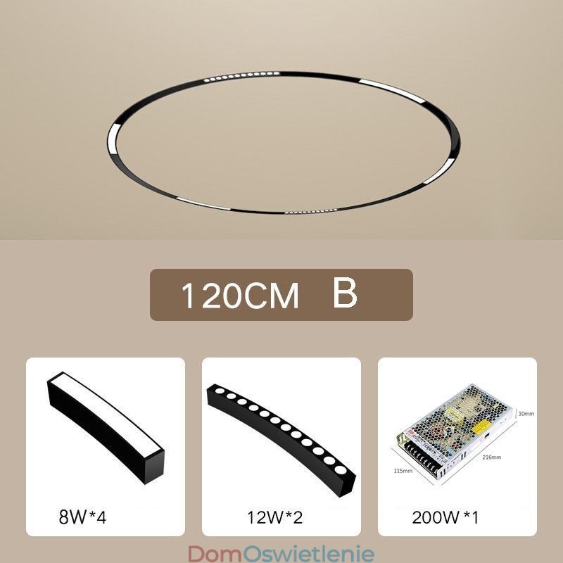 Oprawa oświetleniowa magnetyczna do szyny wpuszczanej, okrągła, 120 cm