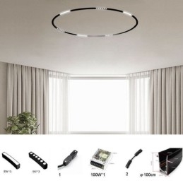 Okrągły reflektor szynowy magnetyczny wpuszczany dekoracyjny 100 cm