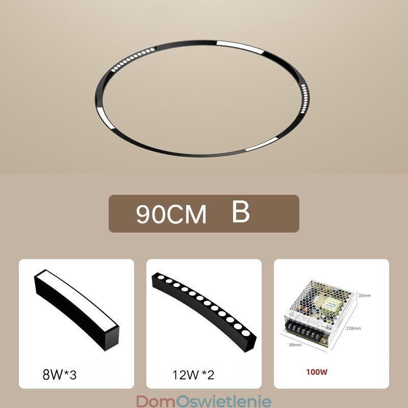 Okrągły magnetyczny reflektor szynowy wpuszczany dekoracyjny 80 cm