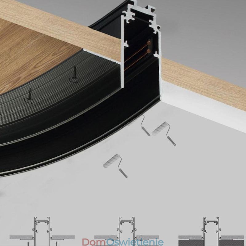Okrągły magnetyczny reflektor szynowy wpuszczany dekoracyjny 80 cm