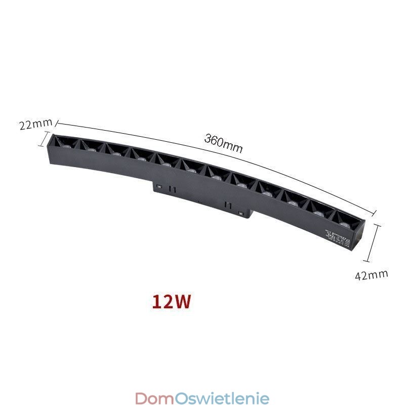 Okrągły magnetyczny reflektor szynowy wpuszczany dekoracyjny 80 cm