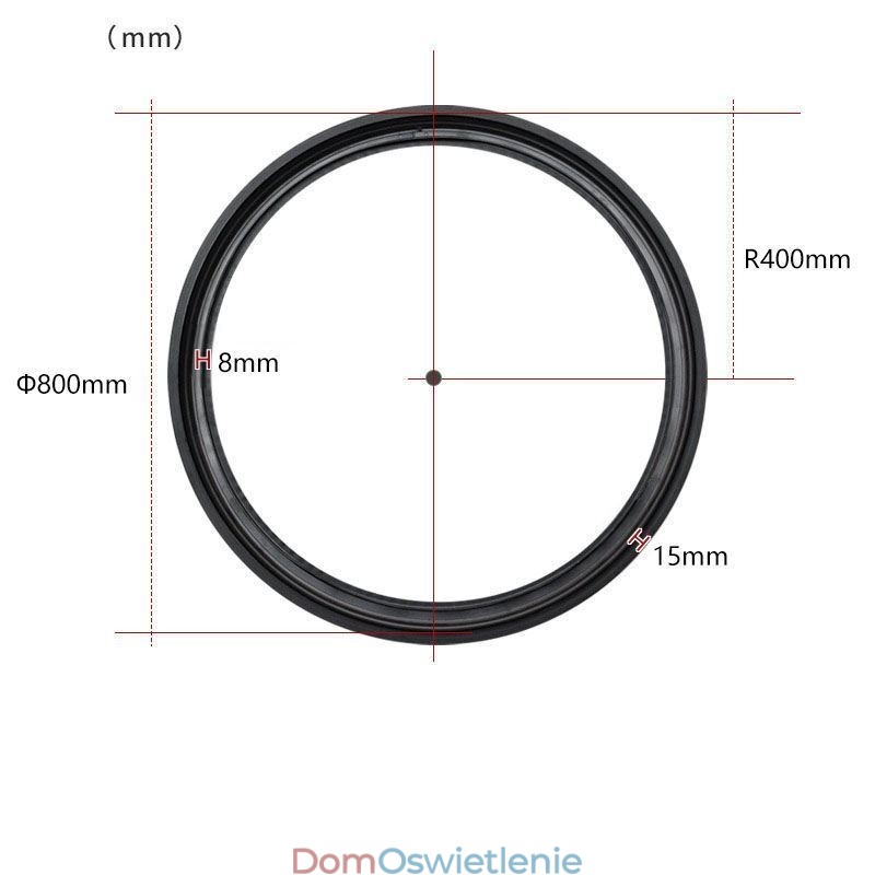 Okrągły magnetyczny reflektor szynowy wpuszczany dekoracyjny 80 cm