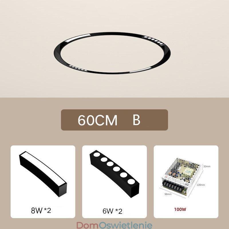 Okrągły reflektor szynowy magnetyczny wpuszczany dekoracyjny 60 cm