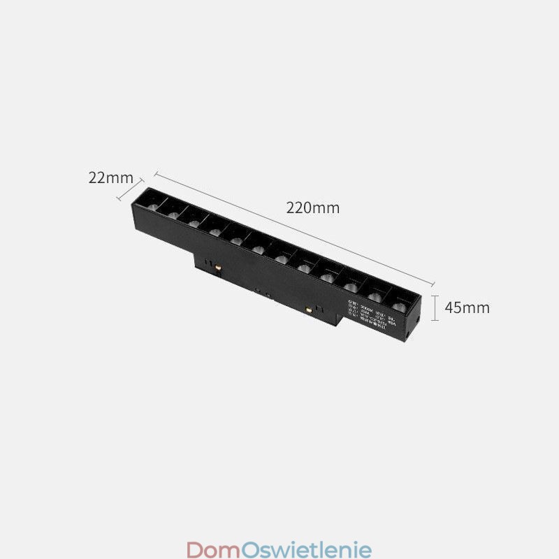 Reflektor wpuszczany magnetyczny szynowy dekoracyjny 3M*2