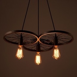 Lampy wiszące Loft Retro Amerykański wiejski kuty żelazny żyrandol w stylu industrialnym koła