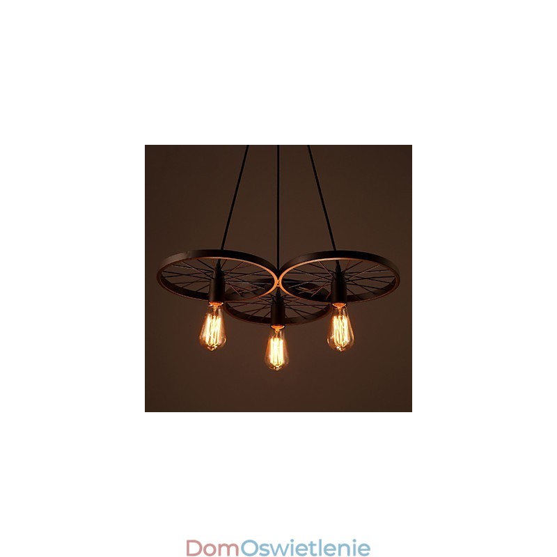 Lampy wiszące Loft Retro Amerykański wiejski kuty żelazny żyrandol w stylu industrialnym koła