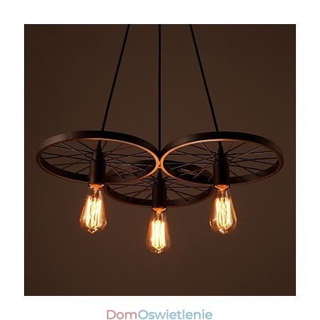 Lampy wiszące Loft Retro Amerykański wiejski kuty żelazny żyrandol w stylu industrialnym koła Lampy wiszące Loft Retro Amerykański wiejski kuty żelazny żyrandol w stylu industrialnym koła