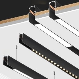 Szyny oświetleniowe do wpuszczania, profil powierzchni szyny aluminiowej, magnetyczny, ultracienki pasek świetlny 100 cm