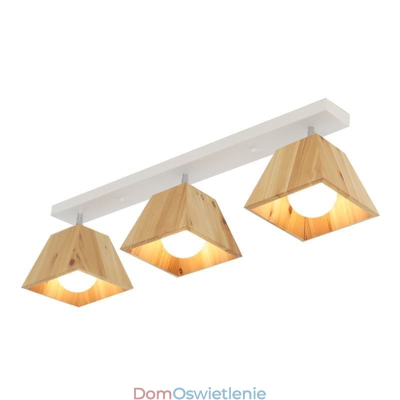 Nordic Drewniany reflektor sufitowy z czterema pryzmatami obrotowymi