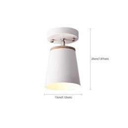 Nordic Iron Spotlight Drewniana prosta lampa sufitowa (pojedyncze światło)